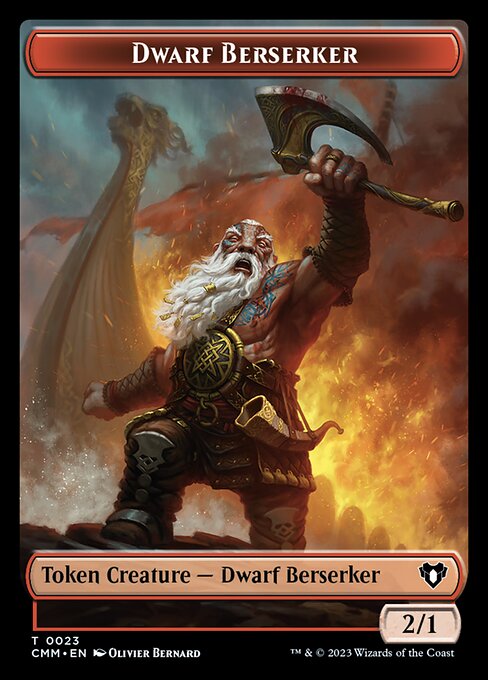 Human Soldier // Dwarf Berserker Double-Sided Token [Commander Masters Tokens] | Rock City Comics