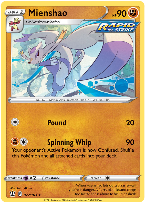 Mienshao (077/163) [Sword & Shield: Battle Styles] | Rock City Comics