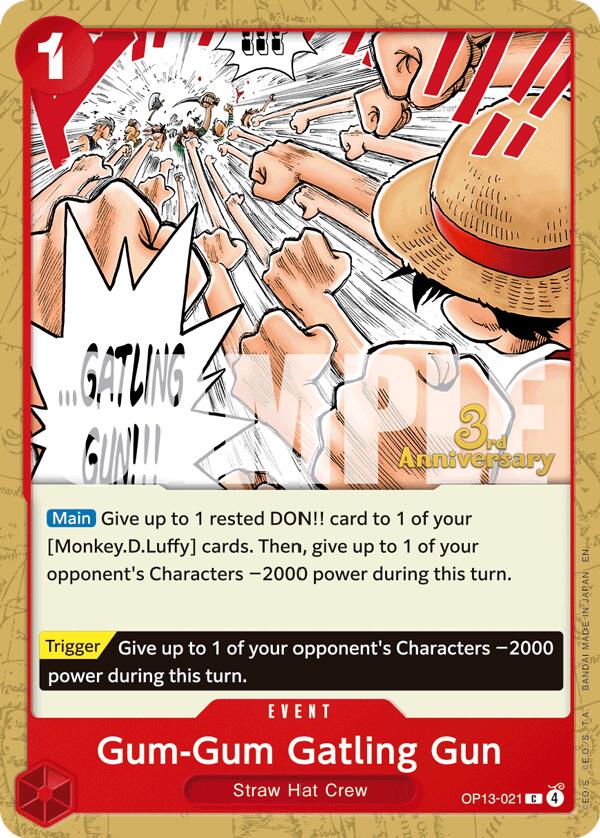 Gum-Gum Gatling Gun [Carrying On His Will: 3rd Anniversary Tournament Cards] | Rock City Comics