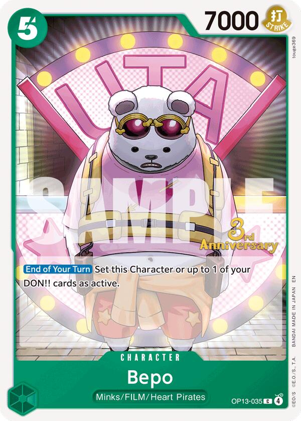 Bepo [Carrying On His Will: 3rd Anniversary Tournament Cards] | Rock City Comics