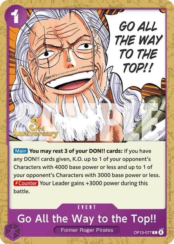 Go All the Way to the Top!! [Carrying On His Will: 3rd Anniversary Tournament Cards] | Rock City Comics