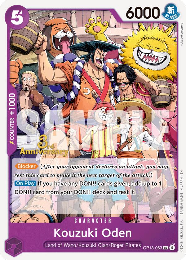 Kouzuki Oden [Carrying On His Will: 3rd Anniversary Tournament Cards] | Rock City Comics