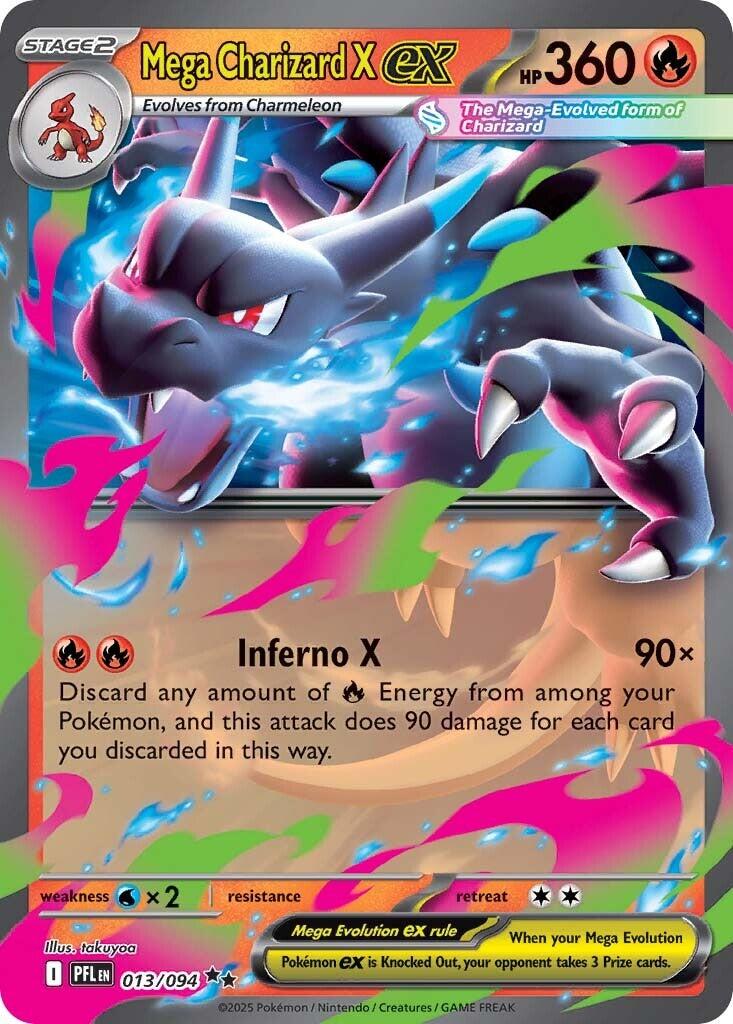 Mega Charizard X ex (013/094) [Mega Evolution: Phantasmal Flames] | Rock City Comics