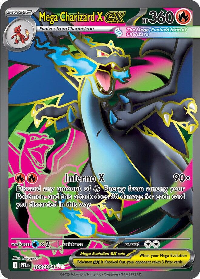 Mega Charizard X ex (109/094) [Mega Evolution: Phantasmal Flames] | Rock City Comics