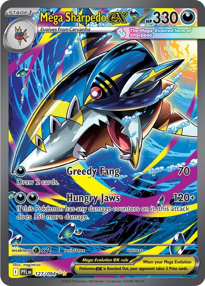 Mega Sharpedo ex (127/094) [Mega Evolution: Phantasmal Flames] | Rock City Comics