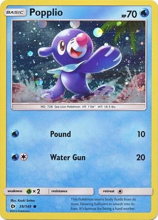Popplio (39/149) (Cosmos Holo) [Sun & Moon: Base Set] | Rock City Comics