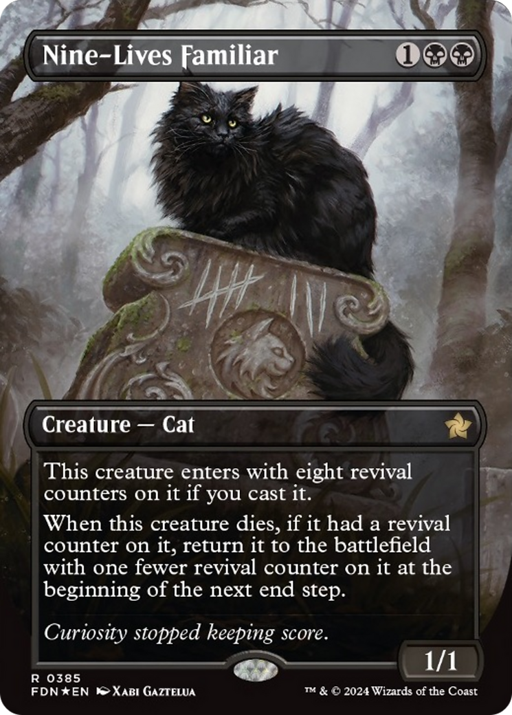 Nine-Lives Familiar (Borderless Mana Foil) [Foundations] | Rock City Comics