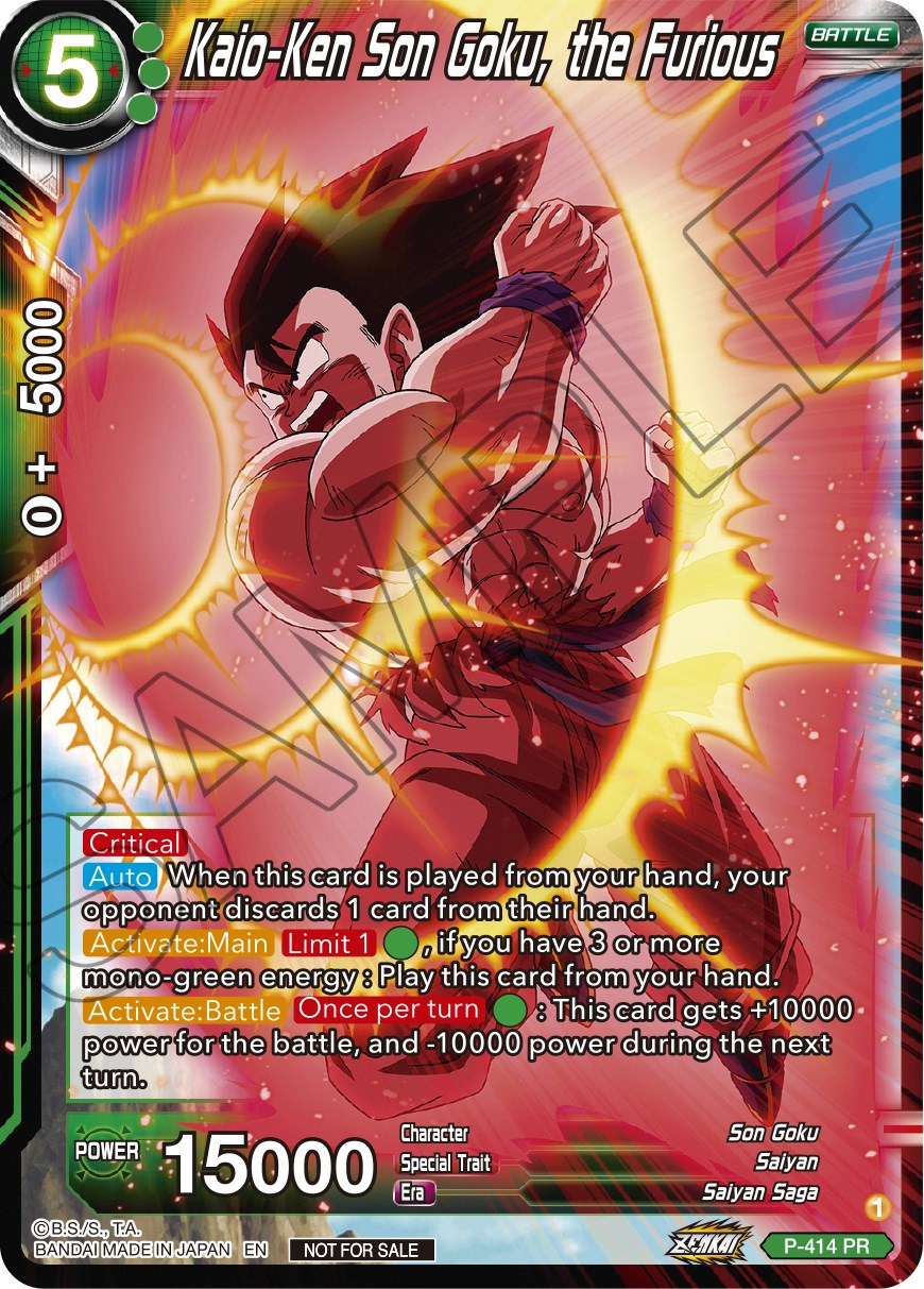 Kaio-Ken Son Goku, the Furious (Zenkai Series Tournament Pack Vol.1) (P-414) [Tournament Promotion Cards] | Rock City Comics