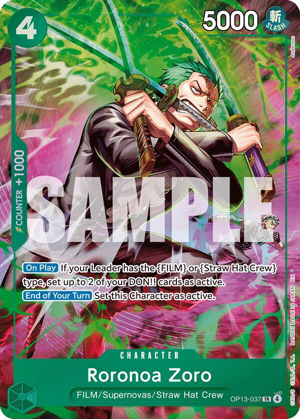 Roronoa Zoro (OP13-037) (Treasure Rare) [Adventure on Kami's Island] | Rock City Comics