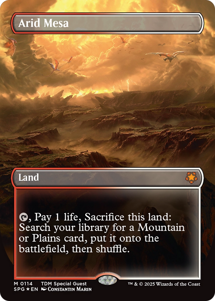 Arid Mesa (Borderless) (Dragonscale Foil) [Tarkir: Dragonstorm Special Guests] | Rock City Comics