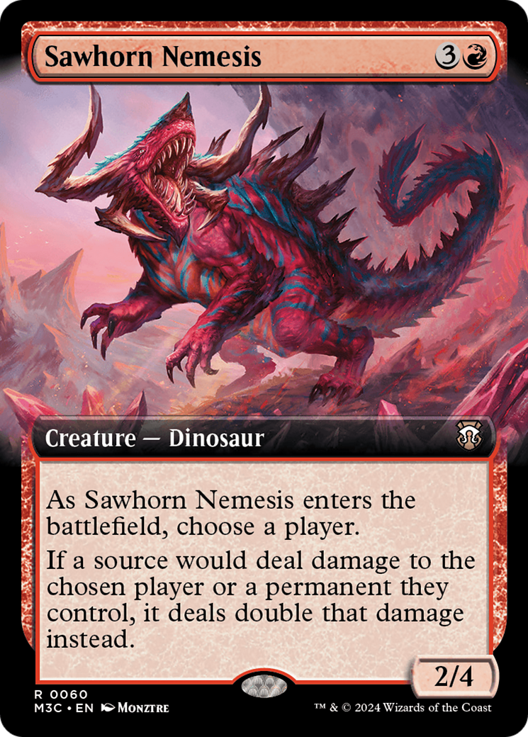 Sawhorn Nemesis (Extended Art) (Ripple Foil) [Modern Horizons 3 Commander] | Rock City Comics