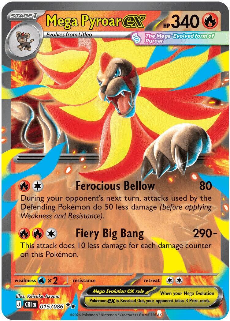 Mega Pyroar ex (015/086) [Mega Evolution: Chaos Rising] | Rock City Comics
