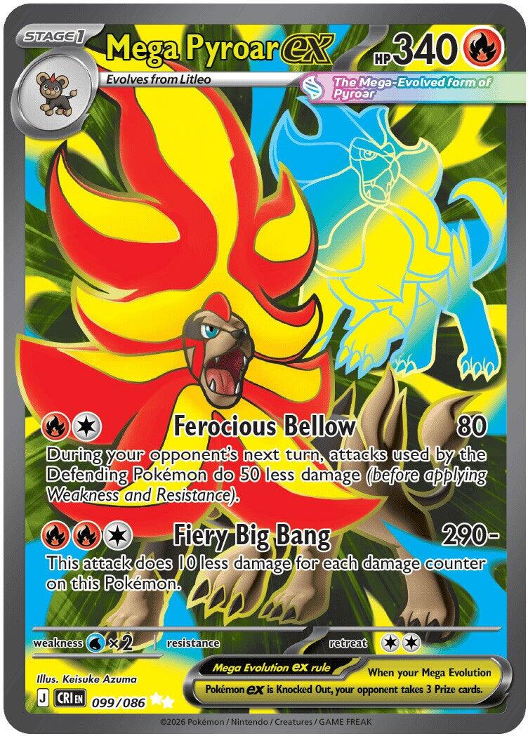 Mega Pyroar ex (099/086) [Mega Evolution: Chaos Rising] | Rock City Comics