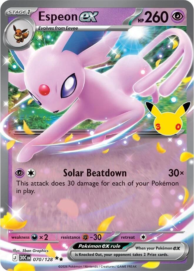Espeon ex (070/128) [Mega Evolution: 30th Celebration] | Rock City Comics