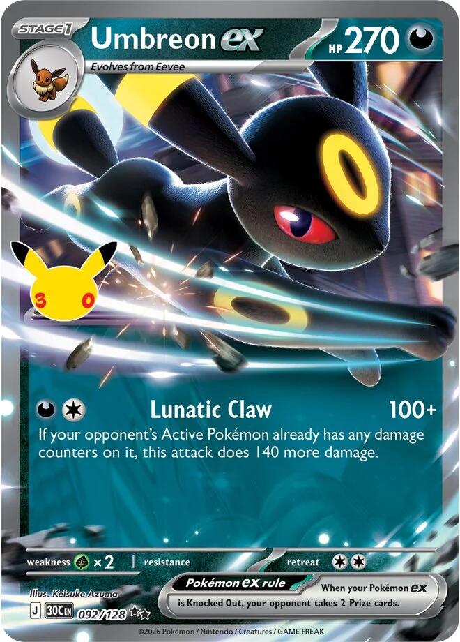 Umbreon ex (092/128) [Mega Evolution: 30th Celebration] | Rock City Comics