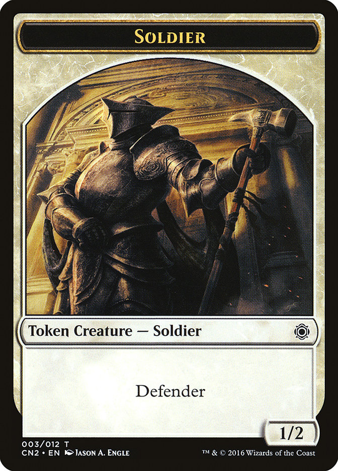 Soldier Token (003/012) [Conspiracy: Take the Crown Tokens] | Rock City Comics