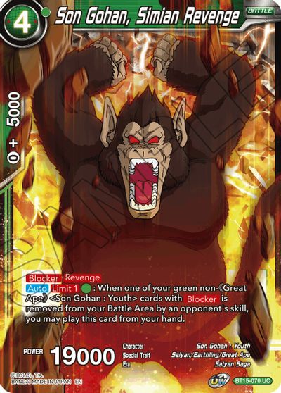 Son Gohan, Simian Revenge (BT15-070) [Saiyan Showdown] | Rock City Comics