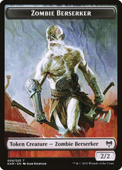 Human Warrior // Zombie Berserker Double-Sided Token [Kaldheim Tokens] | Rock City Comics