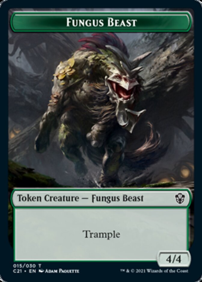 Demon // Fungus Beast Double-Sided Token [Commander 2021 Tokens] | Rock City Comics