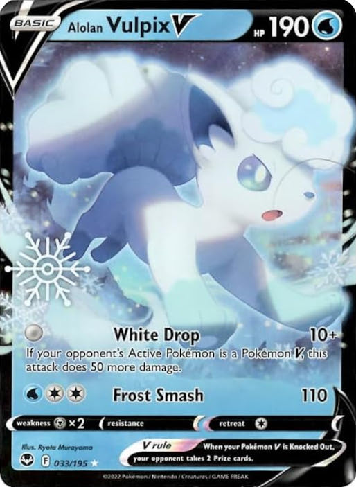 Alolan Vulpix V (033/195) (Holiday Calendar) [Sword & Shield: Silver Tempest] | Rock City Comics