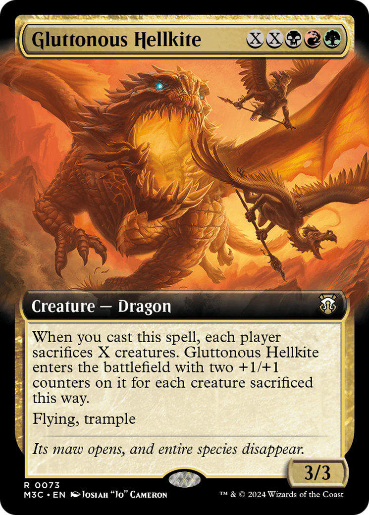 Gluttonous Hellkite (Extended Art) (Ripple Foil) [Modern Horizons 3 Commander] | Rock City Comics