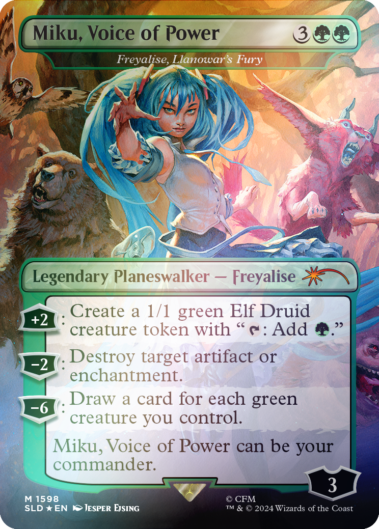 Miku, Voice of Power - Freyalise, Llanowar's Fury (Rainbow Foil) [Secret Lair Drop Series] | Rock City Comics