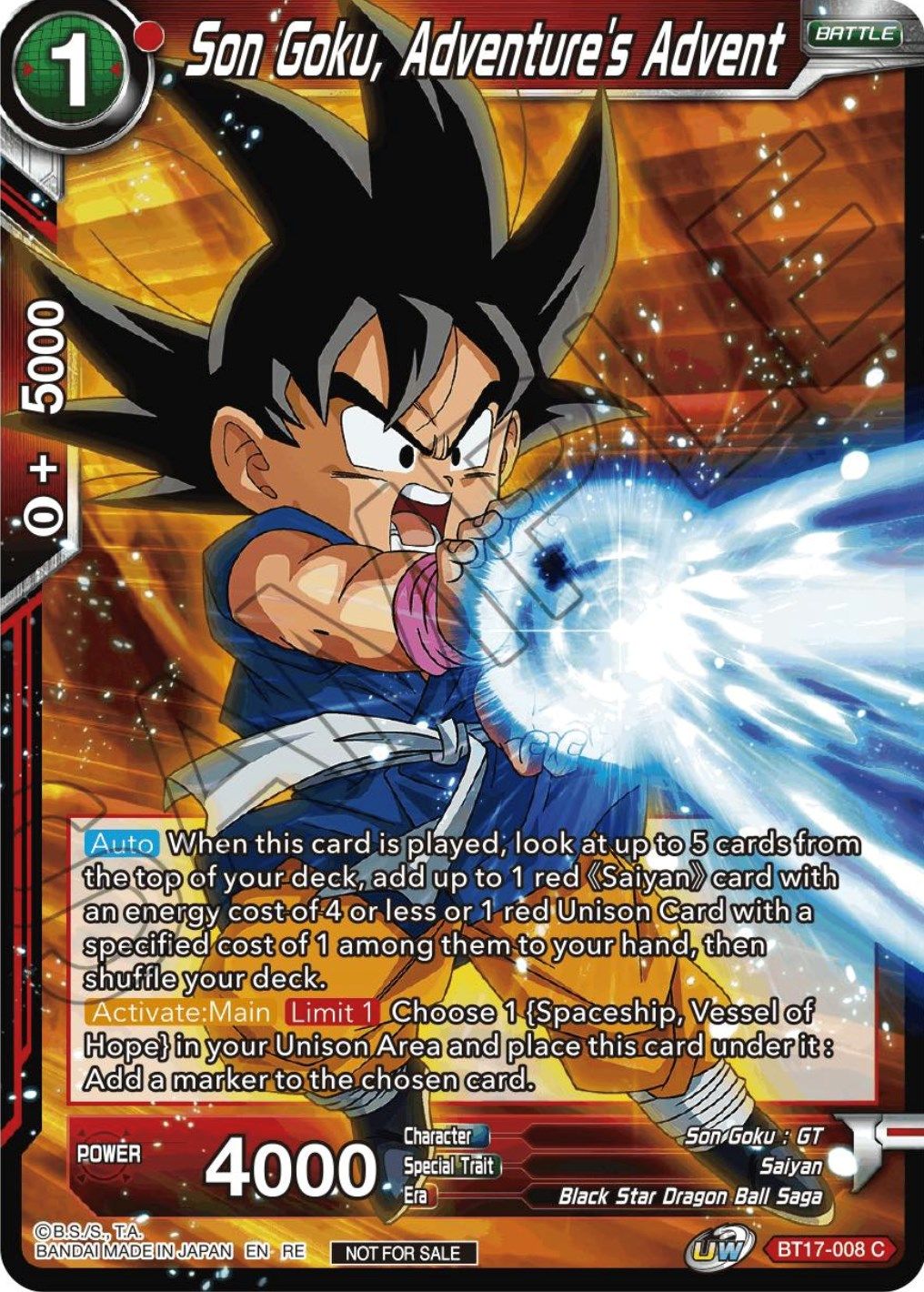 Son Goku, Adventure's Advent (Championship Selection Pack 2023 Vol.1) (BT17-008) [Tournament Promotion Cards] | Rock City Comics