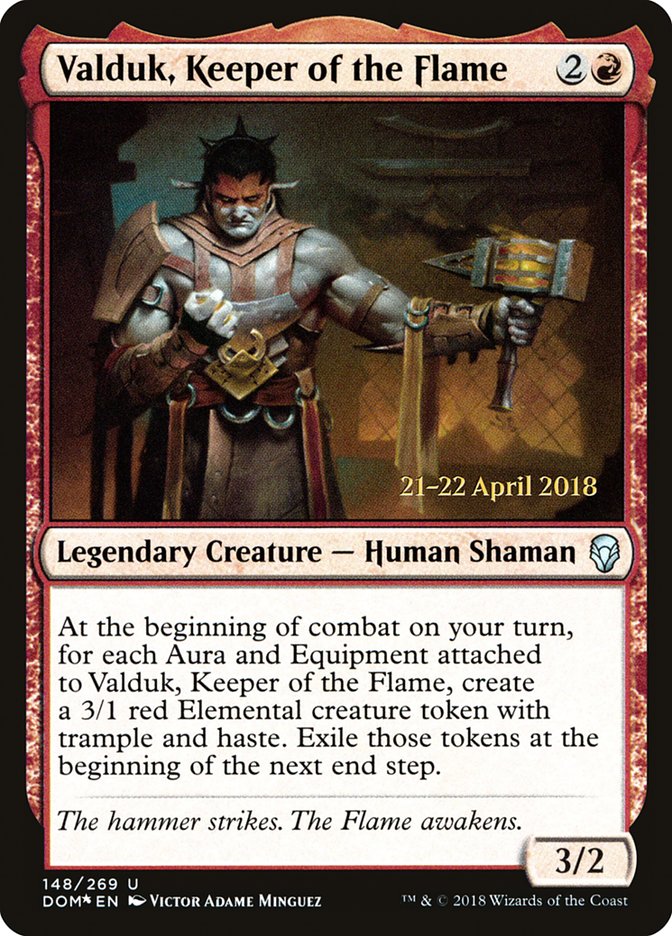 Valduk, Keeper of the Flame [Dominaria Prerelease Promos] | Rock City Comics