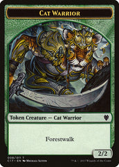 Cat // Cat Warrior Double-Sided Token [Commander 2017 Tokens] | Rock City Comics