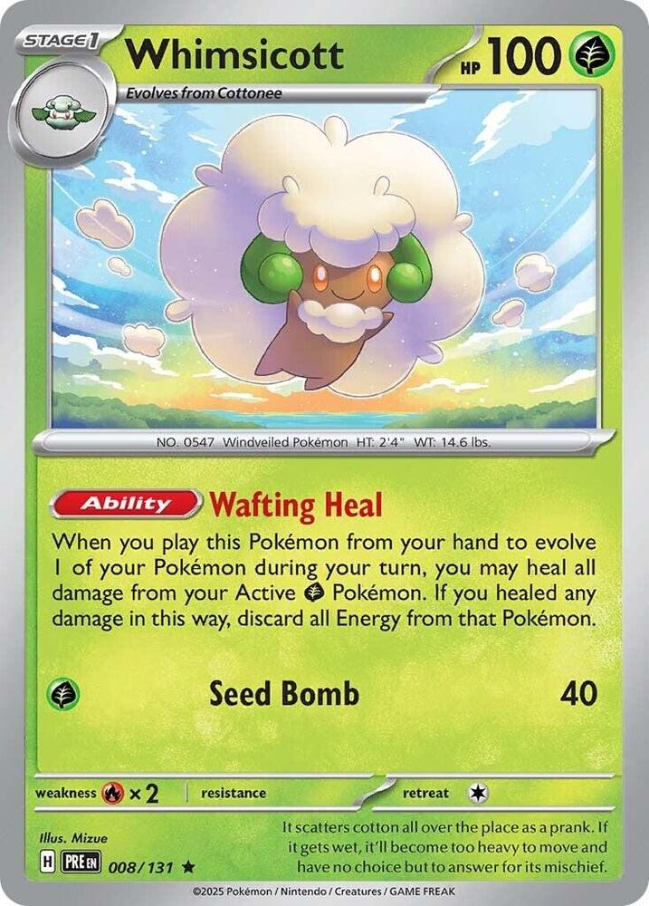 Whimsicott (008/131) [Scarlet & Violet: Prismatic Evolutions] | Rock City Comics