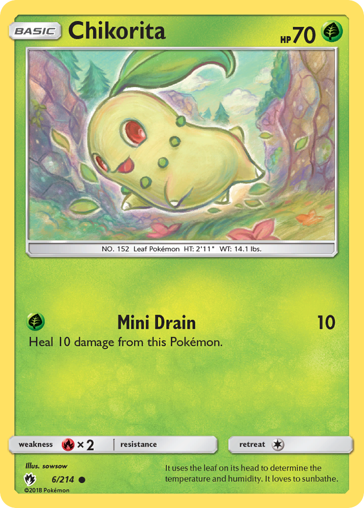 Chikorita (6/214) [Sun & Moon: Lost Thunder] | Rock City Comics