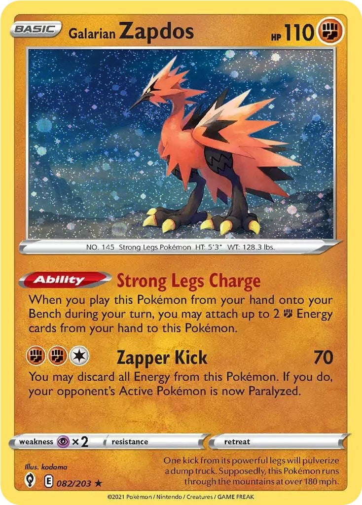 Galarian Zapdos (082/203) (Cosmos Holo) [Sword & Shield: Evolving Skies] | Rock City Comics