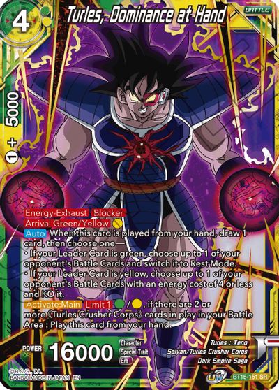 Turles, Dominance at Hand (BT15-151) [Saiyan Showdown] | Rock City Comics