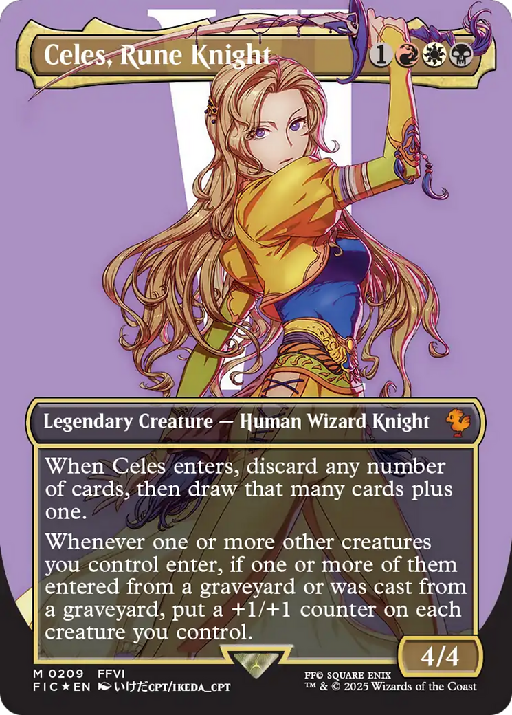 Celes, Rune Knight (Borderless) (Surge Foil) [FINAL FANTASY Commander] | Rock City Comics