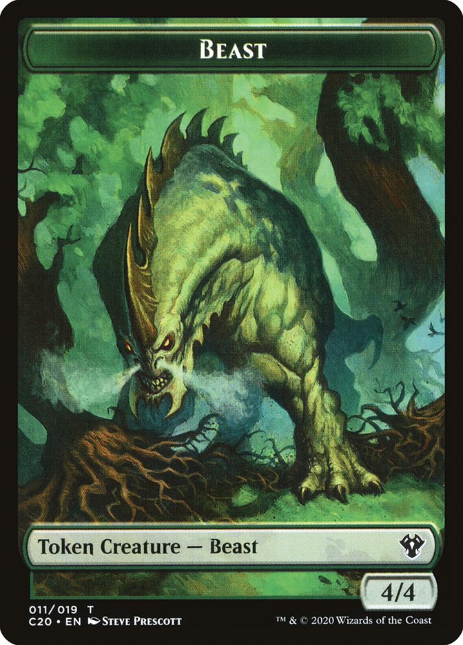 Bird Illusion // Beast (011) Double-Sided Token [Commander 2020 Tokens] | Rock City Comics
