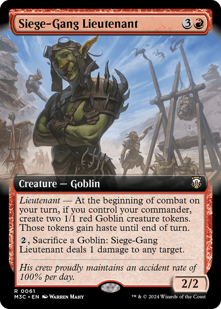 Siege-Gang Lieutenant (Extended Art) (Ripple Foil) [Modern Horizons 3 Commander] | Rock City Comics