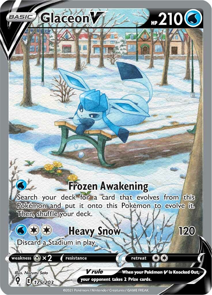 Glaceon V (175/203) [Sword & Shield: Evolving Skies] | Rock City Comics