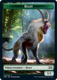 Beast // Saproling Double-Sided Token [Double Masters Tokens] | Rock City Comics