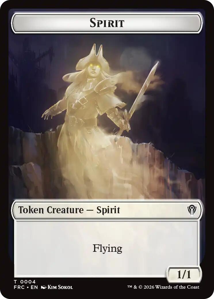 Spirit // Jace Double-Sided Token [Reality Fracture Commander Tokens] | Rock City Comics