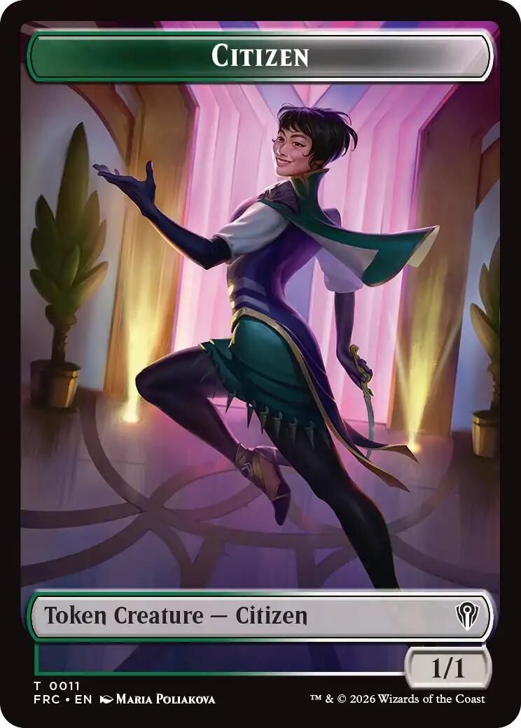 Citizen // Phyrexian Mite Double-Sided Token [Reality Fracture Commander Tokens] | Rock City Comics