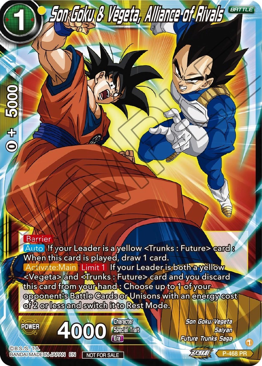 Son Goku & Vegeta, Alliance of Rivals (Z03 Dash Pack) (P-468) [Promotion Cards] | Rock City Comics