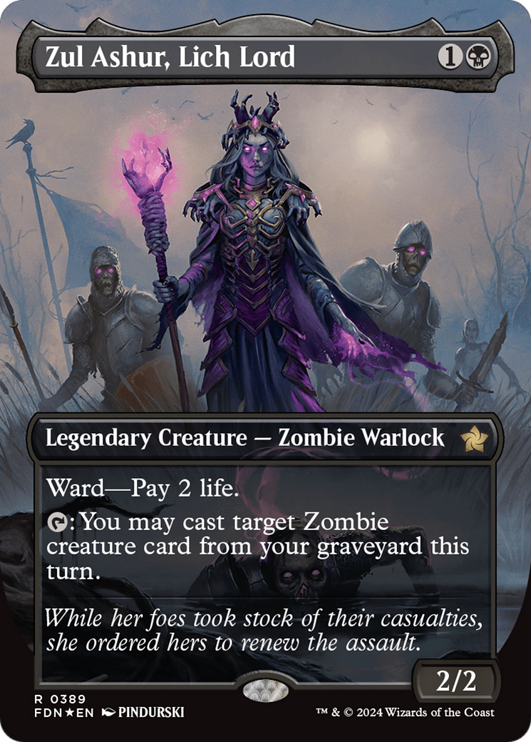 Zul Ashur, Lich Lord (Borderless) (Mana Foil) [Foundations] | Rock City Comics