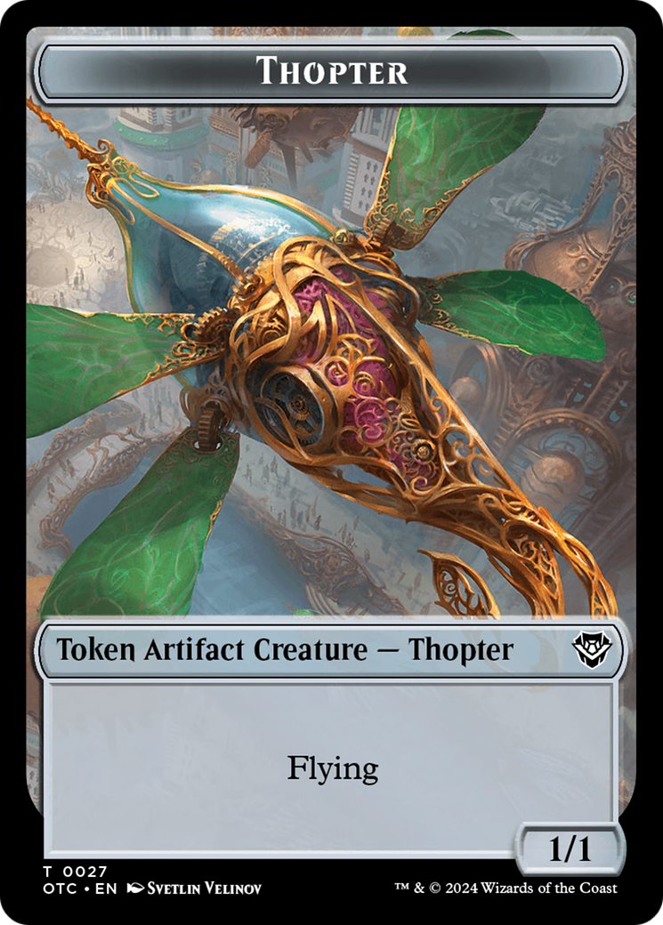 Thopter // Treasure Double-Sided Token [Outlaws of Thunder Junction Commander Tokens] | Rock City Comics