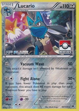 Lucario (63/124) (League Promo 2nd Place) [XY: Fates Collide] | Rock City Comics
