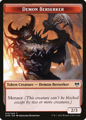 Dwarf Berserker // Demon Berserker Double-Sided Token [Kaldheim Tokens] | Rock City Comics