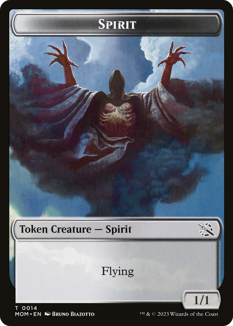 Monk // Spirit (14) Double-Sided Token [March of the Machine Tokens] | Rock City Comics