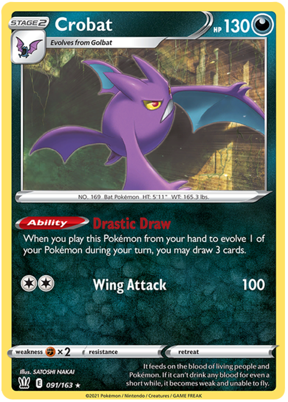 Crobat (091/163) (Theme Deck Exclusive) [Sword & Shield: Battle Styles] | Rock City Comics