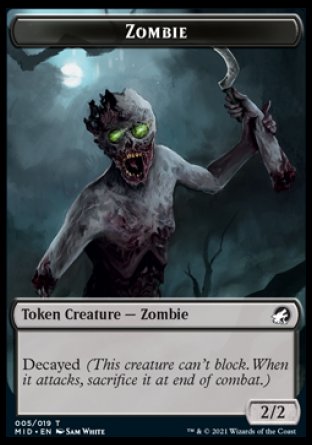 Zombie (005) // Beast (008) Double-Sided Token [Innistrad: Midnight Hunt Tokens] | Rock City Comics