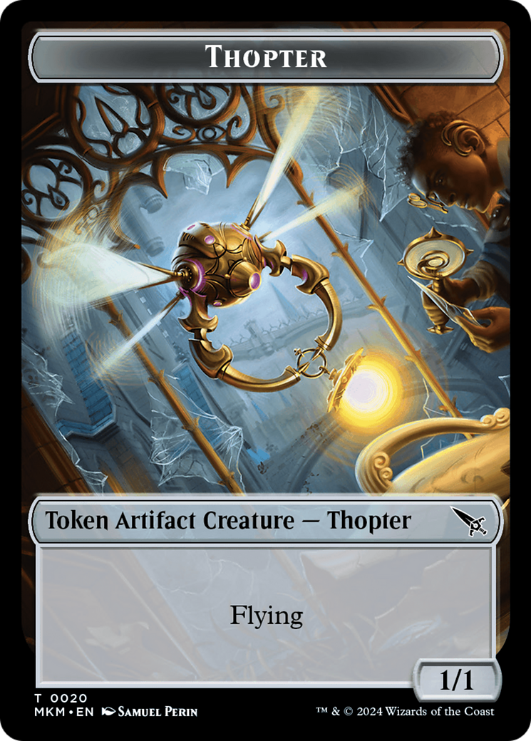 Thopter (0020) // Skeleton Double-Sided Token [Murders at Karlov Manor Tokens] | Rock City Comics