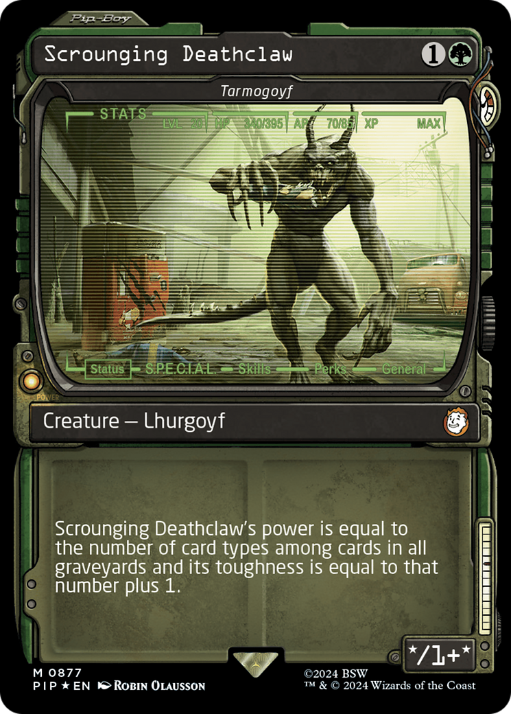 Scrounging Deathclaw - Tarmogoyf (Showcase) (Surge Foil) [Fallout] | Rock City Comics